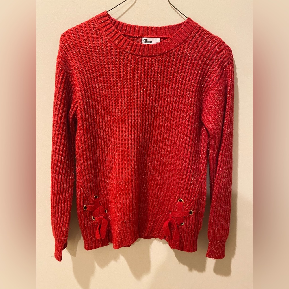 Epic threads red sweater Girls long sleeve size L